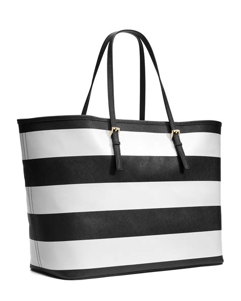 black and white striped michael kors handbag|michael kors handbags black tote.